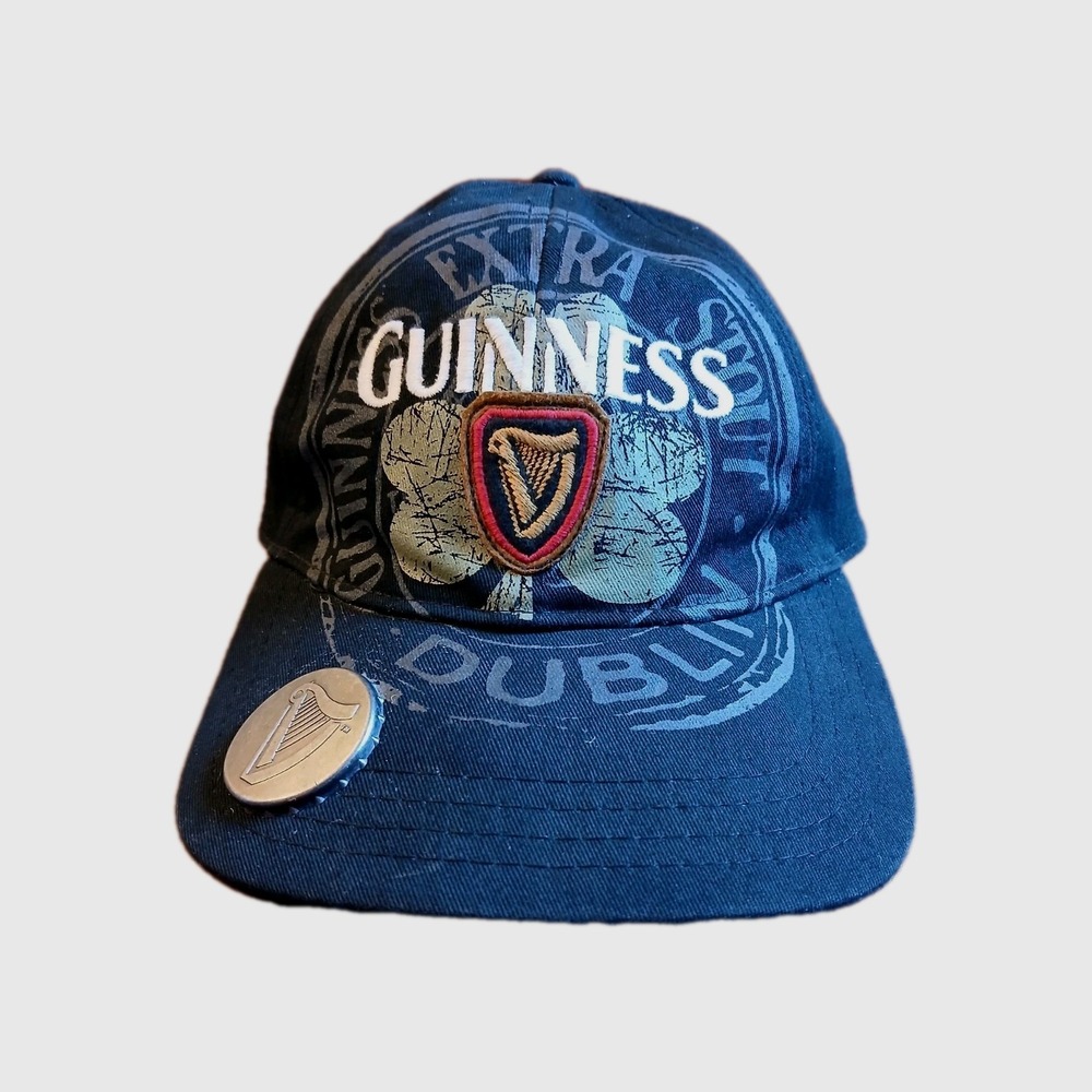 Guinness Extra Stout Dublin Black Baseball Cap Hat with Built-in Bottle Opener - Picture 8 of 9
